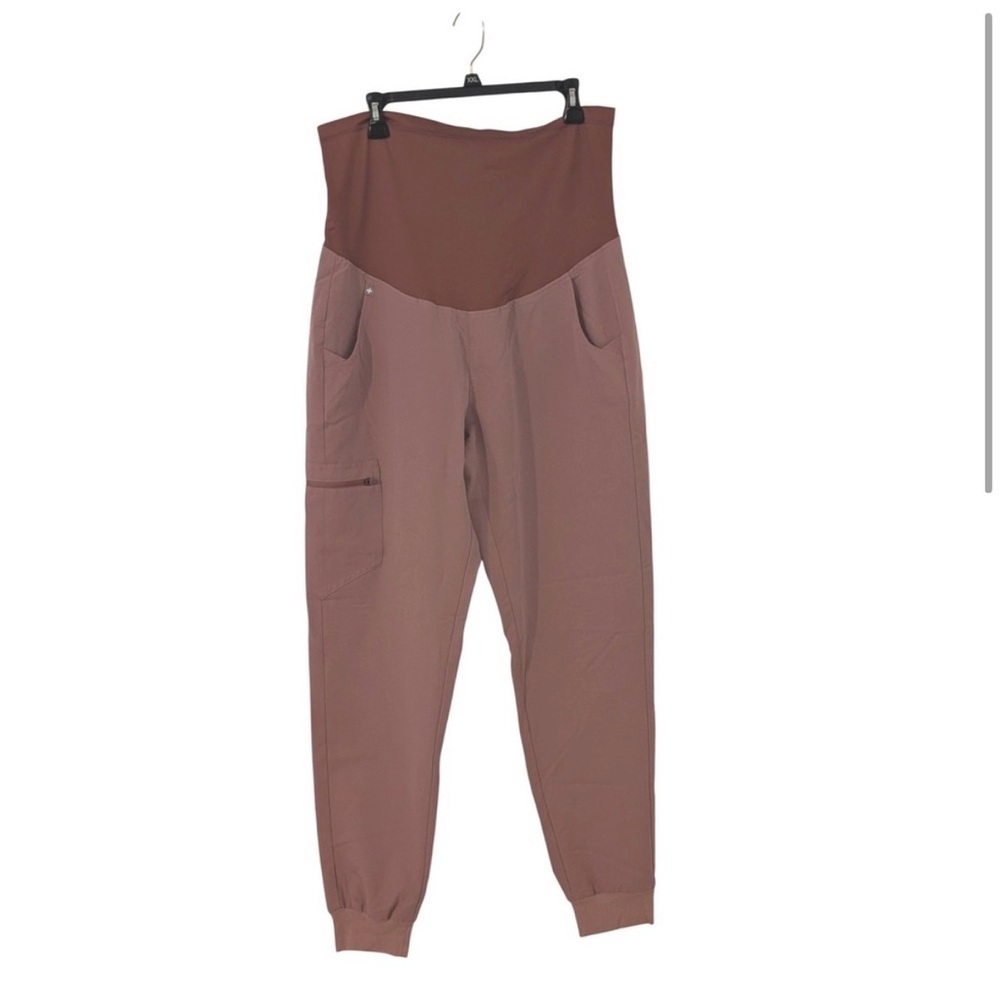 FIGS Zamora Maternity Jogger Scrub Pants Mauve Pink Tall Large L/T 6-Pocket - Picture 2 of 4